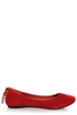 Doby 6 Red Studded Heel Zipper Ballet Flats