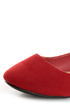 Doby 6 Red Studded Heel Zipper Ballet Flats