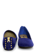 Doby 6 Royal Blue Studded Heel Zipper Ballet Flats