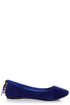 Doby 6 Royal Blue Studded Heel Zipper Ballet Flats