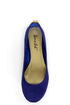 Doby 6 Royal Blue Studded Heel Zipper Ballet Flats