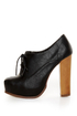 Bonnibel Elodie Black Lace-Up Oxford Heels