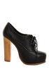 Bonnibel Elodie Black Lace-Up Oxford Heels