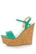 Bonnibel Hot 1 Sea Green Cork Wedge Sandals