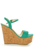 Bonnibel Hot 1 Sea Green Cork Wedge Sandals