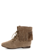 Sandy 35 Taupe Fringe Lace-Up Booties
