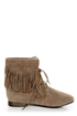 Sandy 35 Taupe Fringe Lace-Up Booties