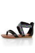 Bamboo Ashley 63 Black Beaded Gladiator Sandals