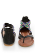 Bamboo Ashley 63 Black Beaded Gladiator Sandals