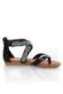 Bamboo Ashley 63 Black Beaded Gladiator Sandals
