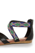 Bamboo Ashley 63 Black Beaded Gladiator Sandals