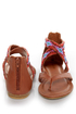 Bamboo Ashley 63 Chestnut Beaded Gladiator Sandals