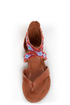 Bamboo Ashley 63 Chestnut Beaded Gladiator Sandals