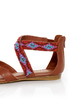Bamboo Ashley 63 Chestnut Beaded Gladiator Sandals