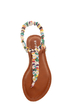 Bamboo Ashley 67 White Striped Braided Thong Sandals
