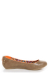 Bamboo Bikini 01 Taupe Studded Heel Zipper Ballet Flats