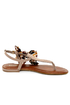 Bamboo Bloom 61 Taupe Zig-Zag Print Side Bow Thong Sandals