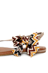 Bamboo Bloom 61 Taupe Zig-Zag Print Side Bow Thong Sandals