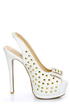 Toi et Moi Daisy 07 White Studded Slingback Platform Heels