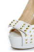 Toi et Moi Daisy 07 White Studded Slingback Platform Heels