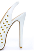 Toi et Moi Daisy 07 White Studded Slingback Platform Heels