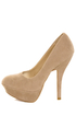 Bamboo Dash 02N Nude Suede Platform Pumps