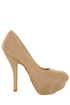 Bamboo Dash 02N Nude Suede Platform Pumps
