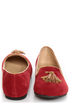 Bamboo Donovan 01 Red & Tan Tassel Smoking Slipper Flats