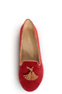 Bamboo Donovan 01 Red & Tan Tassel Smoking Slipper Flats