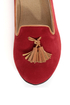 Bamboo Donovan 01 Red & Tan Tassel Smoking Slipper Flats