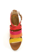 Bamboo Dorothy 06 Red Multi Color Block Platform Wedges