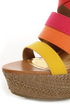 Bamboo Dorothy 06 Red Multi Color Block Platform Wedges