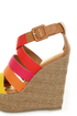 Bamboo Dorothy 06 Red Multi Color Block Platform Wedges