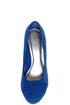 Bamboo Ericka 04 Blue Suede Ruched Platform Heels