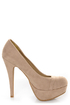 Bamboo Ericka 04 Nude Suede Ruched Platform Heels