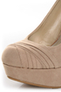 Bamboo Ericka 04 Nude Suede Ruched Platform Heels