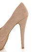 Bamboo Ericka 04 Nude Suede Ruched Platform Heels