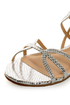 Bamboo Firework 92 Silver Snake Strappy Flat Gladiator Sandals