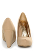 Bamboo Florita Beige Nubuck Neutral Wedges