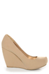 Bamboo Florita Beige Nubuck Neutral Wedges