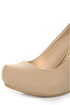 Bamboo Florita Beige Nubuck Neutral Wedges