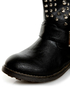 Bamboo Italo 03 Black Studded Motorcycle Ankle Boots
