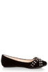 Bamboo Jayden 01 Black Belted and Studded Pointed Flats