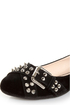 Bamboo Jayden 01 Black Belted and Studded Pointed Flats