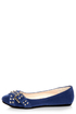 Bamboo Jayden 01 Blue Belted and Studded Pointed Flats