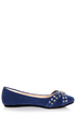 Bamboo Jayden 01 Blue Belted and Studded Pointed Flats