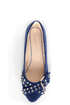 Bamboo Jayden 01 Blue Belted and Studded Pointed Flats