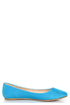 Bamboo Jump 01P Blue Lycra Pointed Flats