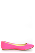 Bamboo Jump 01P Neon Pink Lycra Pointed Flats