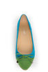 Bamboo Jump 30 Turquoise and Green Cap-Toe Pointed Flats